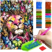 Teemanditikand "Lõvi värviliste liblikatega" (40 x 60 cm) 