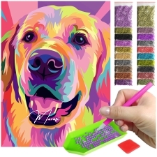 Teemanditikand "Abstraktsetes värvides koer" (30 x 40 cm) 