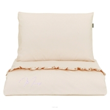 Volangiga voodipesu beebile (beež, padjapüür, tekikott 90 x 120 cm)