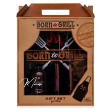 Kinkekomplekt Born To Grill (käteseep, grilltangid, põll)