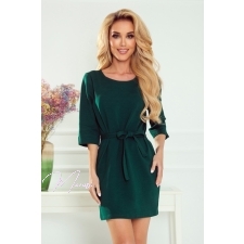 Ümara kaeluse ja vööga kleit Oxana (roheline, S-XL)