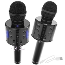 Karaoke mikrofon kõlaritega (must)