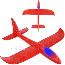 Kerge vahtplastist lennuk LED-tulega, punane