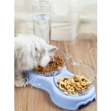Veedosaatoriga toidualus kassidele ja väikestele koertele (sinine)