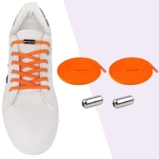 Sidumis- ja sõlmevabad paelad jalanõudele (2 paela, 2 pannalt, oranžid)