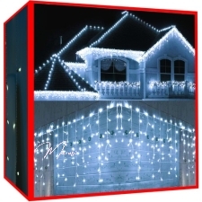 Valguskett Jääpurikad (300 LED-i, külm valge)